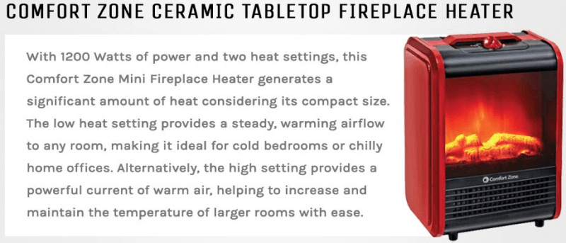 Mini Ceramic Tabletop Fireplace Heater
