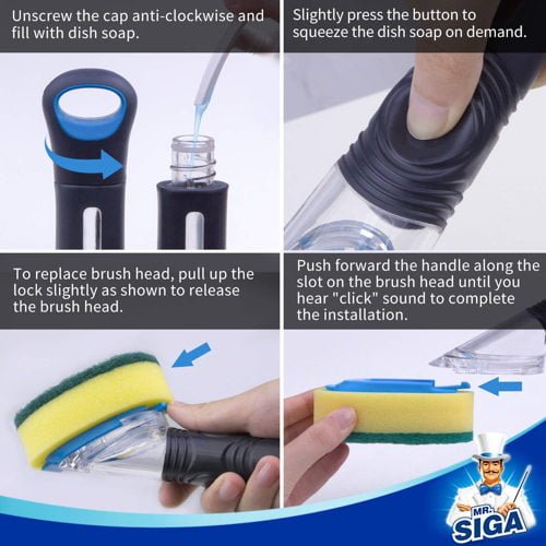 MR. SIGA Soap Dispensing Brush