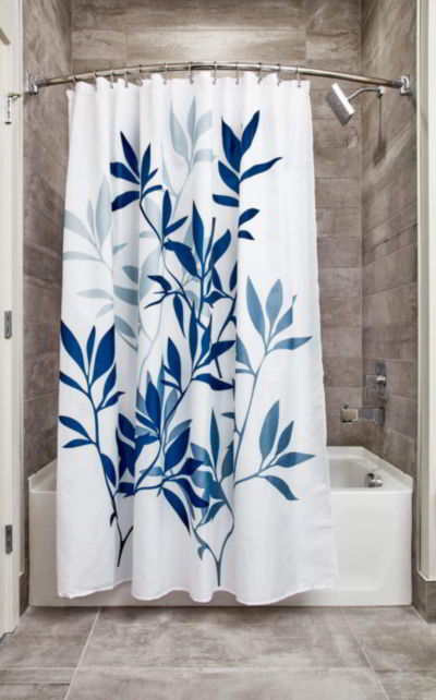 iDesign Leaves Fabric Shower Curtain