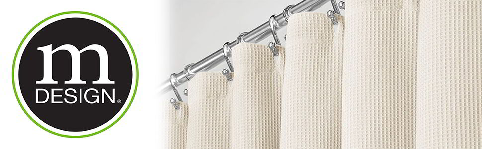 mDesign Hotel Quality Polyester/Cotton Shower Curtain